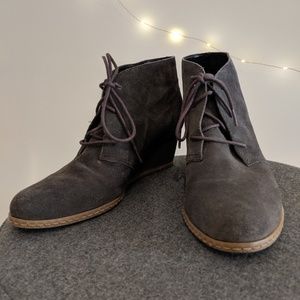 Franco Sarto Lace-up Gray Wedge Boots